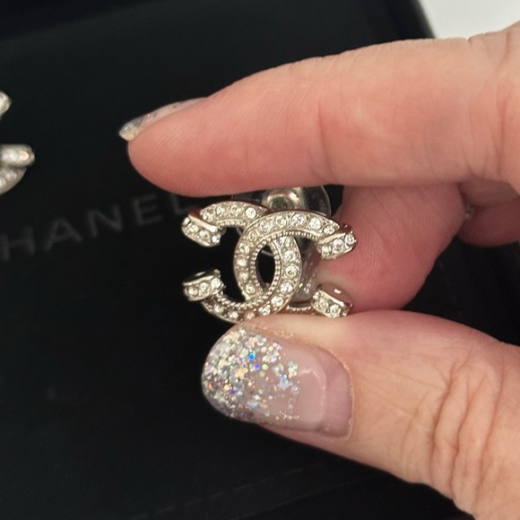 CHANEL Double C Stud Earrings - Picture 5 of 9